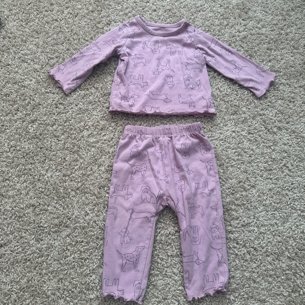 Girls puppy print set